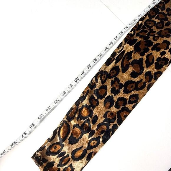 Leopard Print Velvet Pants – Retro Glam Stretchy Skinny Trousers - Picture 8 of 8